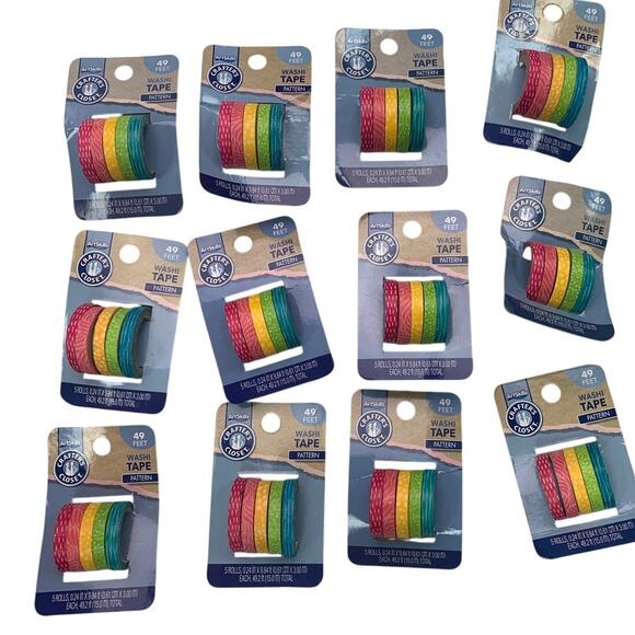 12 New ArtSkills Crafter's Closet Rainbow Patterned Washi Tape Craft Lot - Picture 1 of 3
